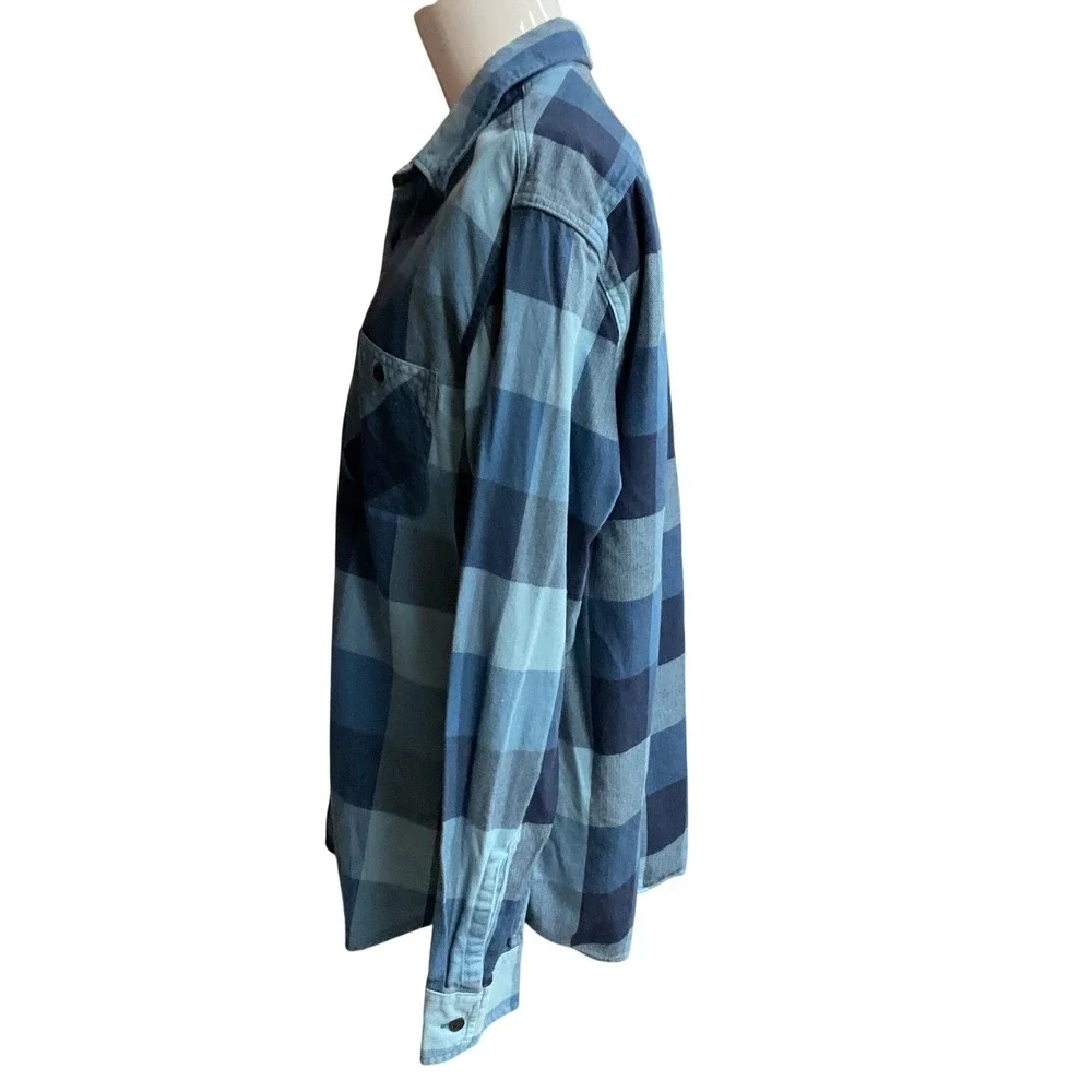 J. Crew Men's Y2K Plaid Print Long Sleeve Cotton Flannel Button Down Shirt Sz XL